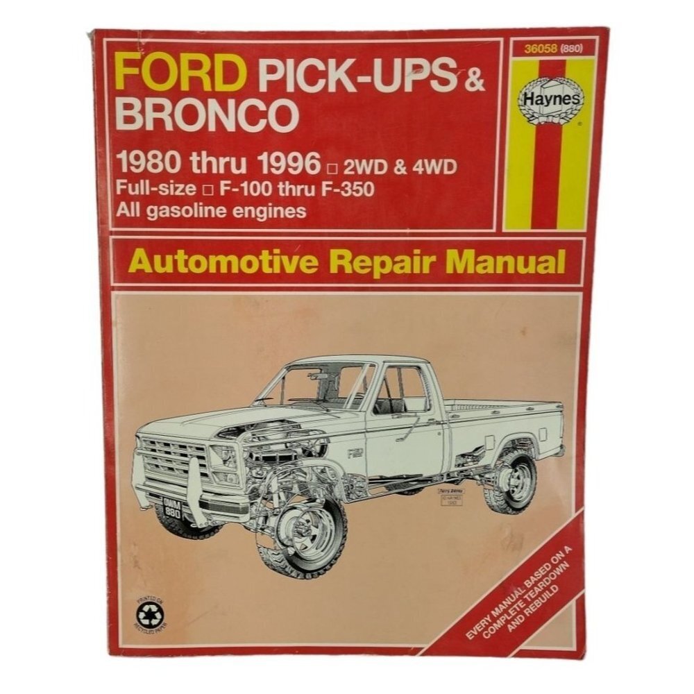 Haynes Ford Pick-Ups & Bronco 1980 thru 1996 2WD & 4WD Automobile Repair…